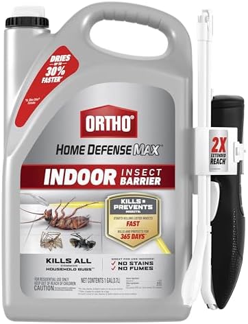 Ortho Home Defense Max Indoor Insect Barrier with Extended Reach Comfort Wand, Kills Ants, Roaches, Spiders, Fleas and Ticks, 1 gal.