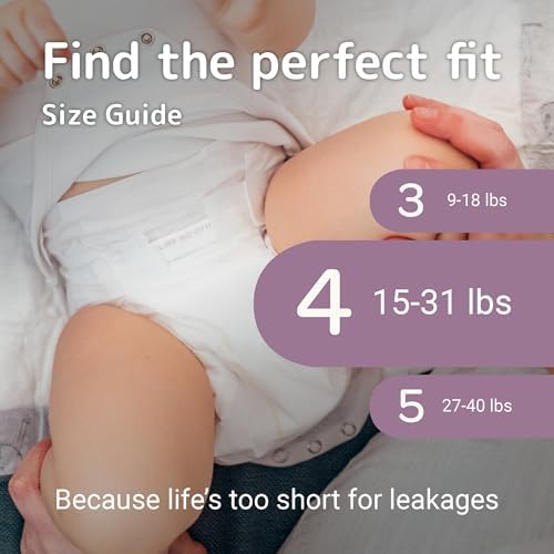 Bambo Nature Hypoallergenic Baby Diapers, Eco-Labelled Sustainable Diapers, Enhanced Leakage Protection, Totally Chlorine-free, Skin Friendly, and Super Absorbent - Size 4 (27 Count)