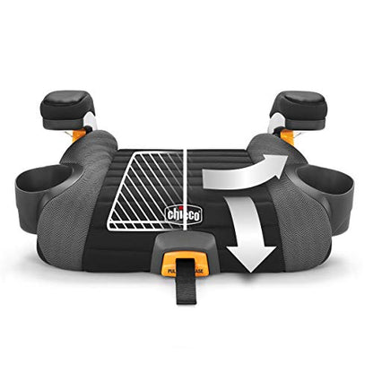 Chicco GoFit® Plus Backless Booster Car Seat with Latch Attachment and Quick-Release Latch Removal, Travel Booster Seat for Car, Portable Car Booster Seat for Children 40-110 lbs. | Iron/Black