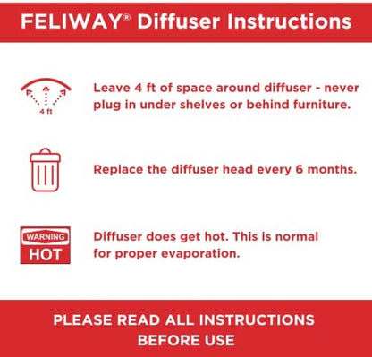 FELIWAY® MultiCat 3 x 30 Day Cat Calming Refills for Pheromone Diffuser, 3 x 48ml Value Pack- Helps Reduce Conflicts and Signs of Tension in Multi-Cat Households