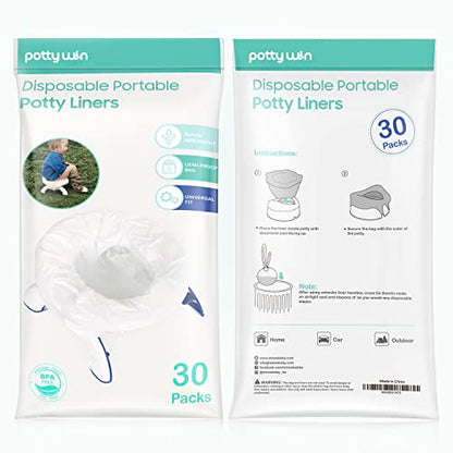 [30 Counts] Disposable Potty Liners Compatible with OXO Tot 2-in-1 Go Potty, Potty Refill Bags for Toddler Travel, Universal Potty Bags Fit Most Potty Chairs and Travel Potty