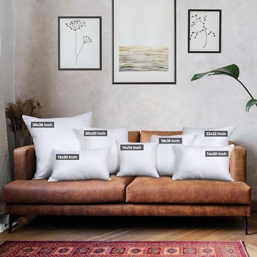 Utopia Bedding Throw Pillows (Set of 4, White), 18 x 18 Inches Pillows for Sofa, Bed and Couch Decorative Stuffer Pillow