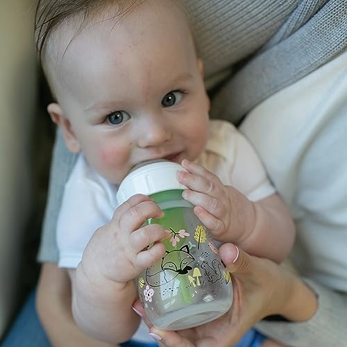 Dr. Brown’s Natural Flow Anti-Colic Options+ Wide-Neck Baby Bottle Designer Edition Bottles, Woodland Decos, 5 oz/150 mL, Level 1 Nipple, 2-Pack, 0m+