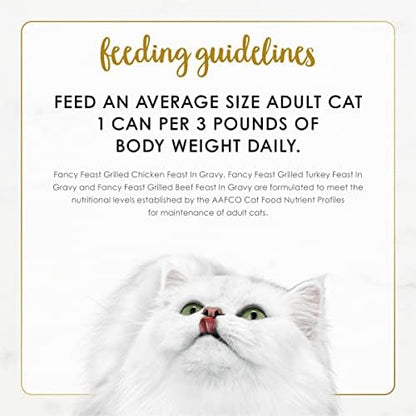 Purina Fancy Feast Grilled Wet Cat Food Poultry and Beef Collection Wet Cat Food Variety Pack - (Pack of 24) 3 oz. Cans