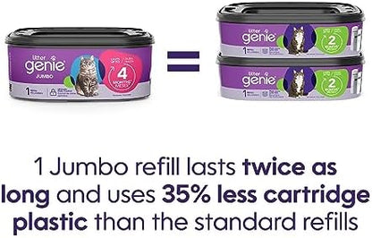 Litter Genie Refill Bags | Jumbo 1-Pack, 28 Total ft | Up to 4 Months of Supply in 1 Cartridge | Ultimate Odor Control Cat Litter Bags
