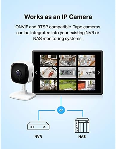 Tapo TP-Link 1080P Indoor Security Camera for Baby Monitor, Dog Camera w/Motion Detection, 2-Way Audio Siren, Night Vision, Cloud & SD Card Storage, Works w/Alexa & Google Home C100