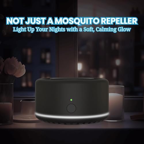 Mosquito Repellent Outdoor Patio, Bug Repellent Outdoor Portable Insect Repeller, Rechargeable Mosquito Repellent Device Camping Hiking 2 Refills (Black)