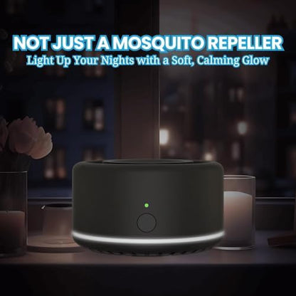 Mosquito Repellent Outdoor Patio, Bug Repellent Outdoor Portable Insect Repeller, Rechargeable Mosquito Repellent Device Camping Hiking 2 Refills (Black)