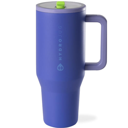 HydroJug Traveler - 40 oz Water Bottle with Handle & Flip Straw - Fits in Cup Holder, Leak Resistant Tumbler-Reusable Insulated Stainless Steel & Rubber Base - Gifts for Women & Men, Lime Rickey