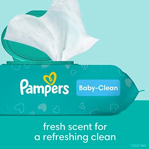 Pampers Baby Wipes, Complete Clean Baby Fresh Scented Wipe, Gently Cleans Head to Toe, 864 Total (12 Flip-Top Packs)