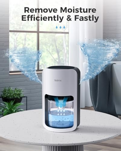 TABYIK Dehumidifiers for Home, 42oz Dehumidifier for Bathroom, Dehumidifiers for Room with Auto Shut Off, Auto Defrost Quiet Dehumidifiers for Bedroom Wardrobe Closet Trailer RV