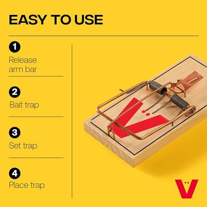 Victor Mouse Traps M150-12, Metal Pedal, Sustainably Sourced FSC Wood, Wooden Mouse Traps - Pack of 12