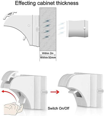 20 Pack Magnetic Cabinet Locks Baby Proofing - Vmaisi Children Proof Cupboard Drawers Latches - Adhesive Easy Installation