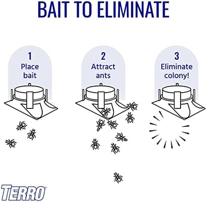 TERRO T1804SR Outdoor Ready-to-Use Liquid Ant Bait Killer and Trap - Kills Common Household Ants - 8 Bait Stations