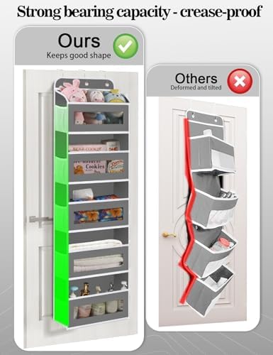 Over The Door Organizer, 5 Shelves Closet Door Hanging Organizer with 10 Mesh Pockets, Nursery Closet Organizer, Baby Essentials, Stuffed Animal Storage