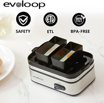 Rapid Egg Cooker Electric 6 Eggs Capacity, Soft, Medium, Hard Boiled, Poacher, Omelet Maker Egg Poacher With Auto Shut-Off, BPA Free