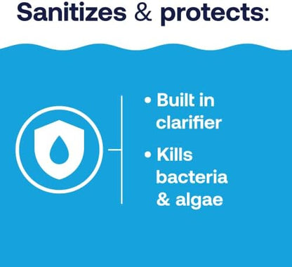 HTH 42052W Pool Care 3" Chlorine Tabs Advanced, Individually Wrapped Tablets - Swimming Pool Sanitizer with Clarifier & Algaecide, Destroys Bacteria & Algae, Delivers Clear Water All Season, 5 lbs