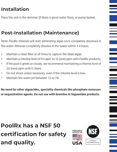 PoolRx Pool Unit #101066 6 Month Algaecide Treats 20k-30k gallons, Black