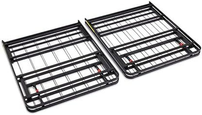 Amazon Basics Bed Frame with Storage, Foldable Metal Platform, Sturdy Steel, No Box Spring Needed, 14-inch High, Tool-Free Setup, Queen Size, Black