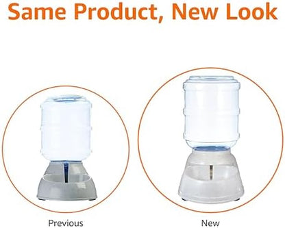 Amazon Basics Gravity Pet Water Dispenser for Cat, Dog, 1 gallon Capacity, Small, Gray