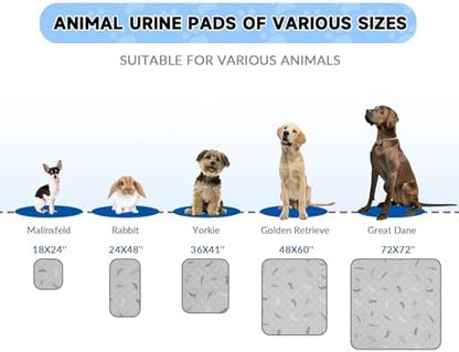 Sunheir Washable Pee Pads for Dogs 2-Pack Reusable Puppy Pads Pet Training Pads, Waterproof Dog Pee Pads for Crate, Whelping Pad, Non-Slip Protects Against Urine Leakage (Leaves - Deep Grey, 24x36)