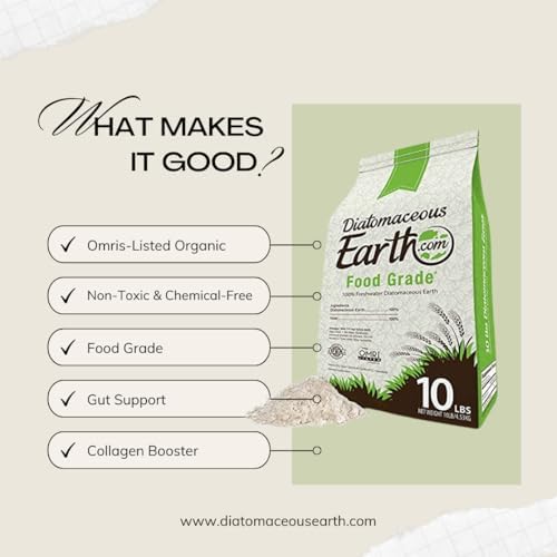 DiatomaceousEarth 10 LBS Food Grade Diatomaceous Earth - 100% Organic All Natural Diamateous Powder - Diametaceous for Humans is Safe Around Children
