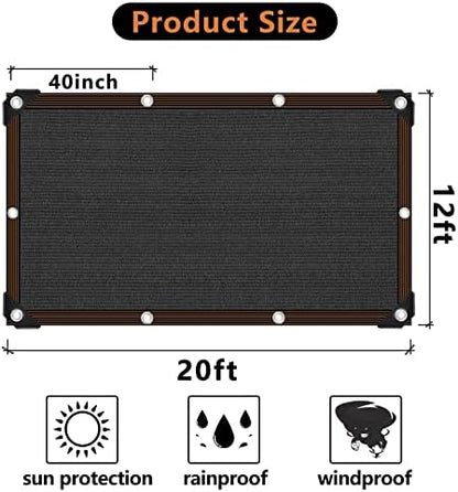 90% Shade Cloth for Garden -12 x 20 FT Durable Mesh Tarp with Grommets, Sunblock Net for Patio for Plants Greenhouse Outdoor Pergola Sun Shade Neting for Chicken Coop Cover