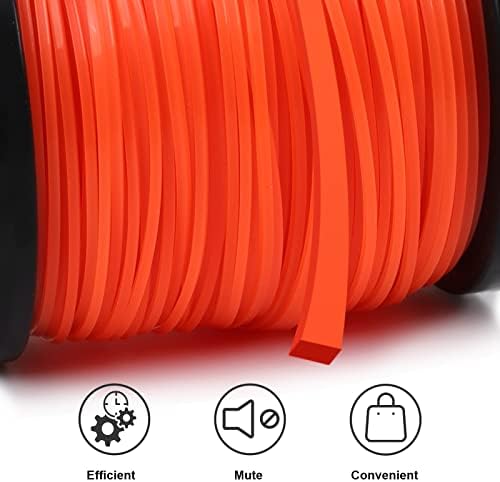 String Trimmer Line, Square Orange Heavy Duty Weed Eater String, Premium Nylon Universal 0.095" x 1.7LB, 330Foot