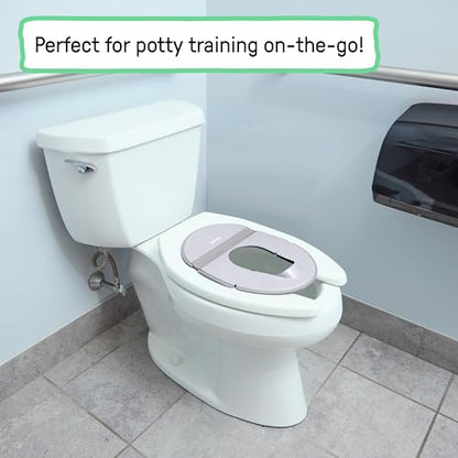 Ingenuity Foldaway Travel Potty Training Seat with Storage Bag, Folding & Portable Toddler Potty Seat, Easy One-Handed Open, Non-Slip Grip
