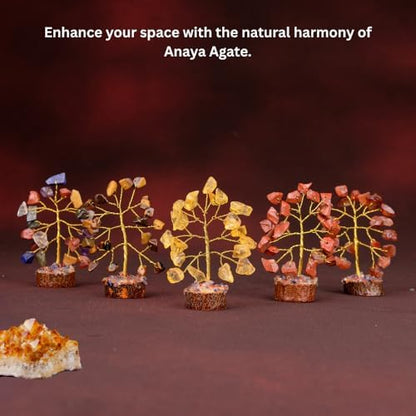 Crystal Tree Gift for Women, Set of 12 Handcrafted Tree of Life Chakra Healing Crystals & Stones for Positive Energy, Good Luck, Home and Office Desk Decor, Birthday Gifts for Mom & Dad