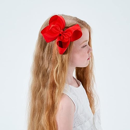 30PCS Big 6 Inch Hair Bows for Girls Grosgrain Ribbon Toddler Hair Accessories with Alligator Clips for Toddlers Baby Girls Kids Teens