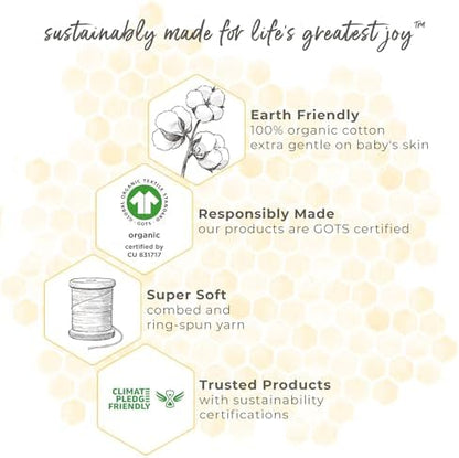Burt's Bees Baby Essential Organic Cotton Fitted Crib Sheet, Breathable for Boy Girl Standard Crib & Toddler Mattresses