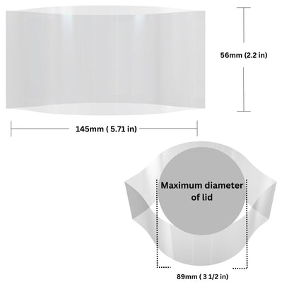 Supplement and Supply 145 x 56 mm Clear Perforated Shrink Band for Glass Jars, Plastic Jars, Metal Tins and More. [Compatible Diameter: 3 1/2"] - Bundle of 500