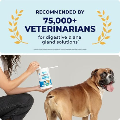 Vetnique Labs Glandex Dog Wipes for Pets Cleansing & Deodorizing Anal Gland Hygienic Dog & Cat Wipes with Vitamin E, Skin Conditioners and Aloe (75ct)