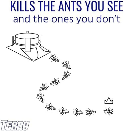 TERRO T1804SR Outdoor Ready-to-Use Liquid Ant Bait Killer and Trap - Kills Common Household Ants - 8 Bait Stations