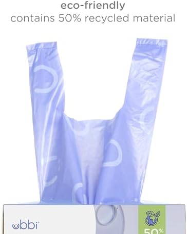Ubbi Disposable Nappy Sacks, Lavender Scented, Easy-To-Tie Tabs, Baby Diaper Disposal or Pet Waste Bags, Value Pack, 400 Count