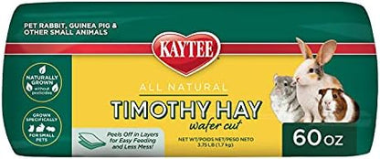 Kaytee Wafer Cut All Natural Timothy Hay for Pet Guinea Pigs, Rabbits & Other Small Animals, 60 Ounce