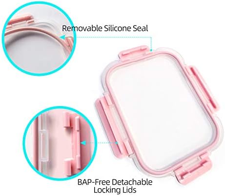 C CREST [10 Pack] Glass Meal Prep Containers, Food Storage Containers with Lids Airtight, Glass Lunch Boxes, Microwave, Oven, Freezer and Dishwasher Safe