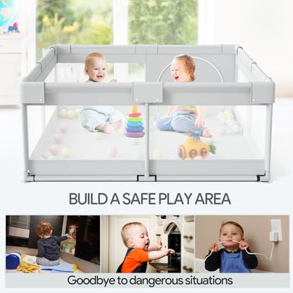 Baby Playpen, 47x47 in Small Play Pen,Toddler Playpen for Apartment,Play Yard,Activity Fence, Extra Large Baby Playard