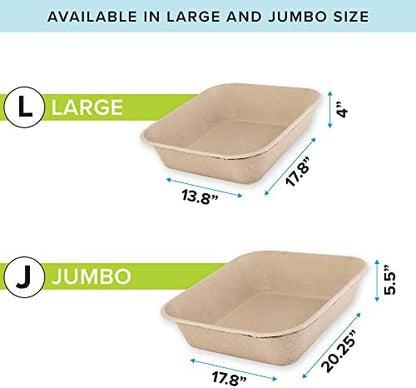 Kitty Sift (6-Pack) Disposable Cat Litter Box, Sustainable, Clean - Large, 6-Pack