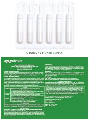 Amazon Basics Flea and Tick Topical Treatment for Cats (Over 1.5 Pounds), 6 Count (Previously Solimo)