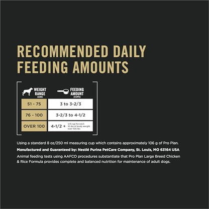 Purina Pro Plan High Protein, Digestive Health Large Breed Dog Food Dry, Chicken and Rice Formula - 34 lb. Bag