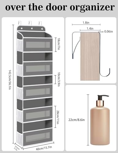 Over The Door Organizer, 5 Shelves Closet Door Hanging Organizer with 10 Mesh Pockets, Nursery Closet Organizer, Baby Essentials, Stuffed Animal Storage