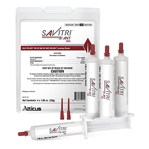 Atticus Savitri Ant Gel Bait (4 x 30 Grams) - Indoor and Outdoor Use - Indoxacarb Ant Killer
