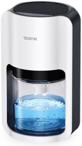 TABYIK Dehumidifiers for Home, 42oz Dehumidifier for Bathroom, Dehumidifiers for Room with Auto Shut Off, Auto Defrost Quiet Dehumidifiers for Bedroom Wardrobe Closet Trailer RV