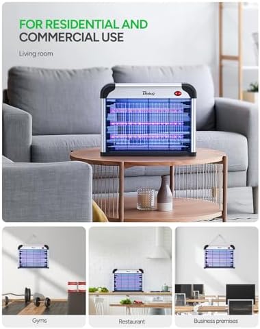 Buzbug LED Bug Zapper Indoor, 10 Years Lifespan 3 Lamps Enhance Insect Attraction, 3800V High-Voltage, Electric Mosquito Zapper, Fruit Fly Mosquito Moth Gnat Trap, Killer, Zapper -MA009