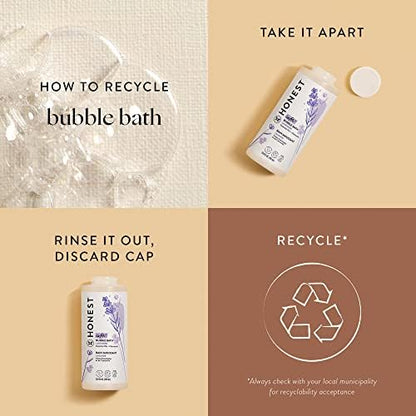 The Honest Company Foaming Bubble Bath | Gentle for Baby | Naturally Derived, Tear-free, Hypoallergenic | Lavender Calm, 12 fl oz