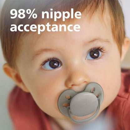 Philips Avent Ultra Soft Pacifier - 4 x Soft and Flexible Baby Pacifiers for Babies Aged 0-6 Months, BPA Free with Sterilizer Carry Case, SCF091/25