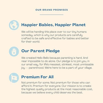 Hello Bello Extra Gentle Unscented Baby Wipes, Plant Based, Made with 99% Water and Aloe for Babies and Kids, 720 Count