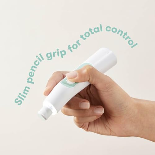 Frida Baby Electric Nail Buffer | Safe + Easy Baby Nail File, Baby Nail Clippers + Nail Trimmer Kit for Newborn, Toddler, Children's Fingernails/Toenails, 4 Buffer Pads, LED Light, Storage Case, White